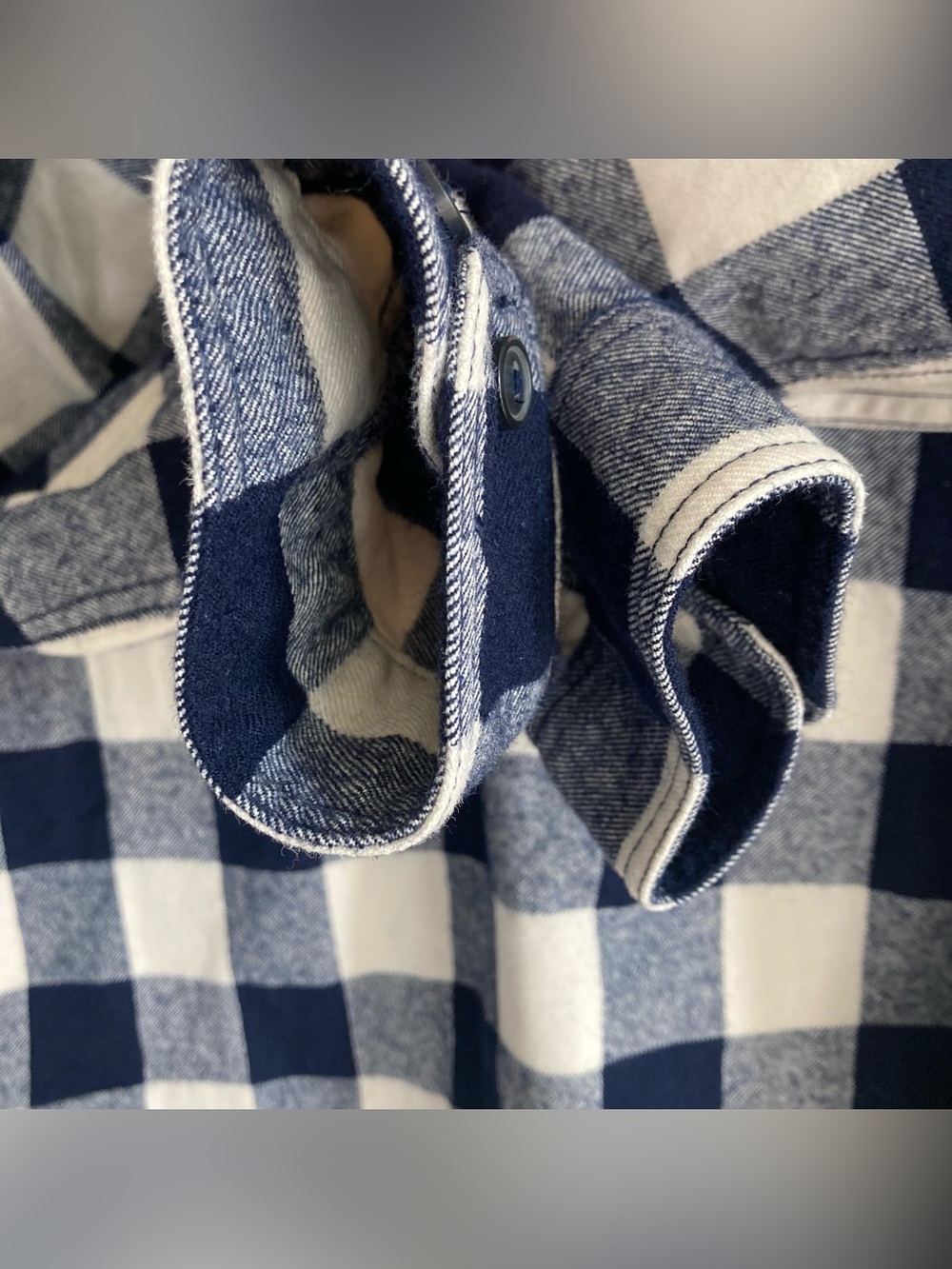 J.CREW Women's Navy and Cream Buffalo Check Plaid Half-Zip Shirt Shirt Jacket - Picture 10 of 13